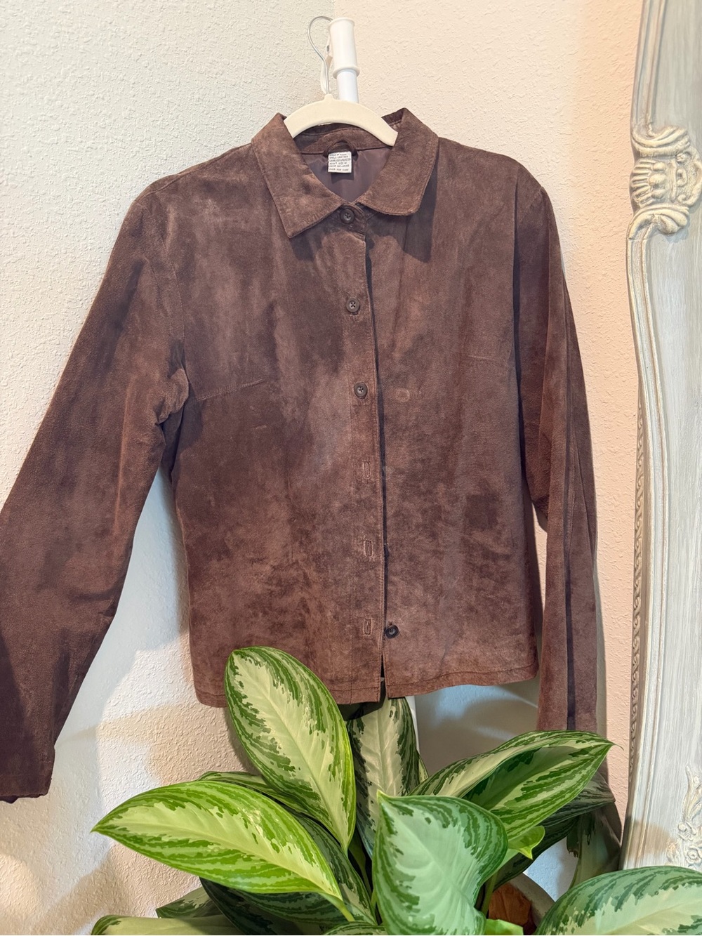 Lucky Brand Brown Suede Button-Up Jacket